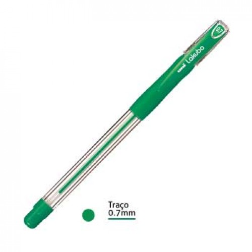 Esferográfica Uni Lakubo SG100 RuberGrip Verde 0,7mm 12un