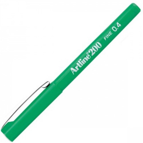 Marcador Fino Artline 200 0,4mm Verde 12un