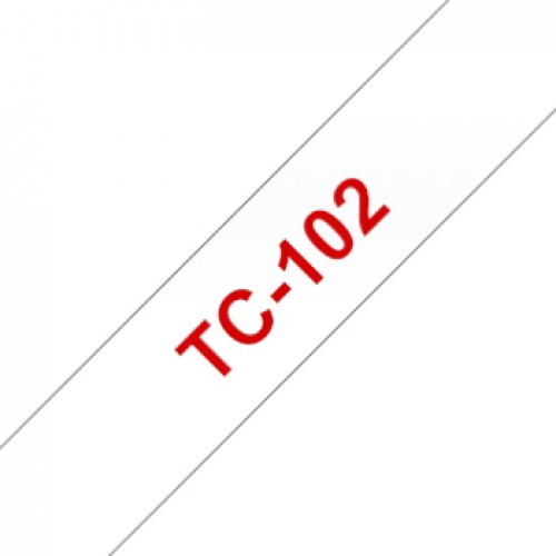 Fita Laminada 12mmx7,7mts Transparente/Vermelho