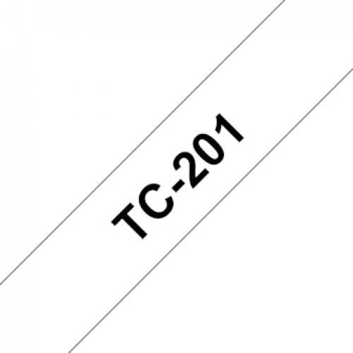 Fita Laminada 12mmx7,7mts Branco/Preto