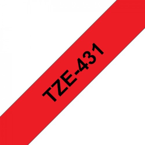 Fita Laminada 12mmx8mts Vermelho/Preto