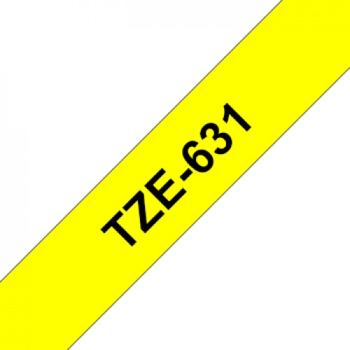 Fita Laminada 12mmx8mts Amarelo/Preto