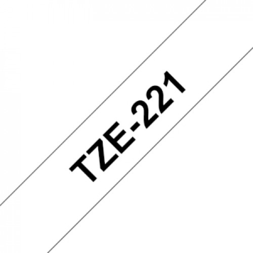 Fita Laminada 09mmx8mts Branco/Preto