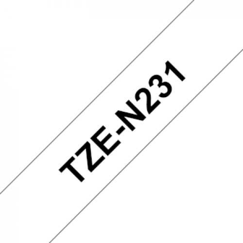 Fita Não Laminada 12mmx8mts Branco/Preto