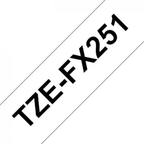 Fita Laminada Flexivel 24mmx8mts Branco/Preto