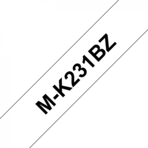 Fita Não Laminada 12mmx8mts Branco/Preto