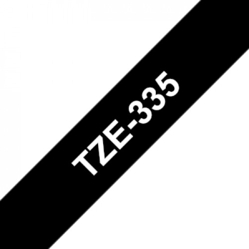 Fita Laminada 12mmx8mts Preto/Branco