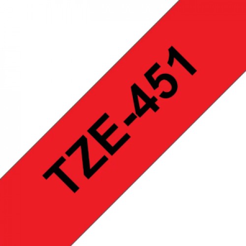 Fita Laminada 24mmx8mts Vermelho/Preto