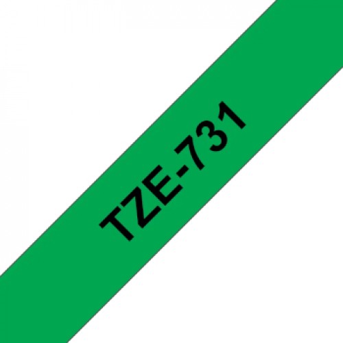 Fita Laminada 12mmx8mts Verde/Preto