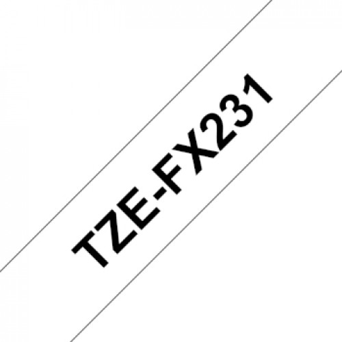 Fita Laminada Flexivel 12mmx8mts Branco/Preto