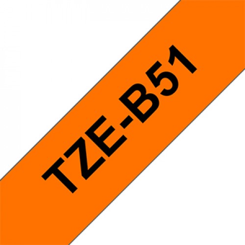 Fita Laminada 24mmx5mts Fluorescente Laranja/Preto