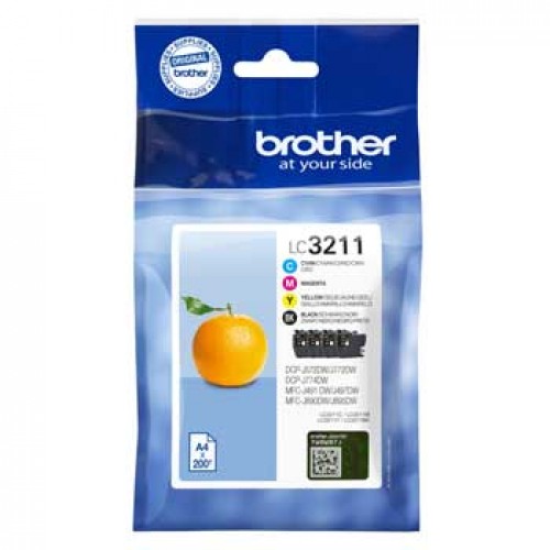Pack Tinteiros Brother LC3211VAL 4 Cores 200 Pág.