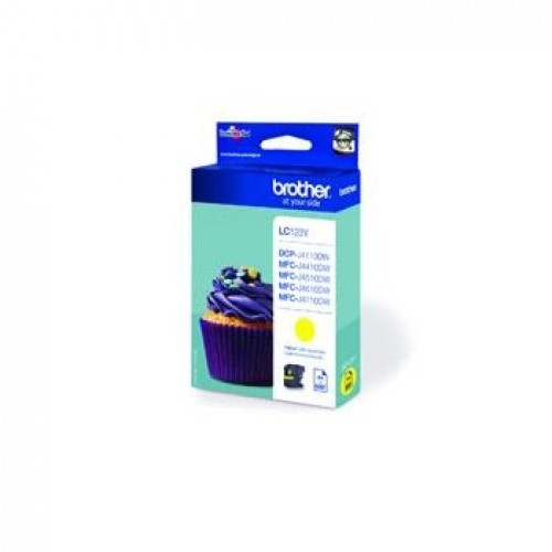 Tinteiro Brother LC123Y Amarelo 6,6ml 600 Pág.