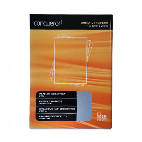 Papel 120gr Conqueror Criativo Metalizado A4 50 Folhas