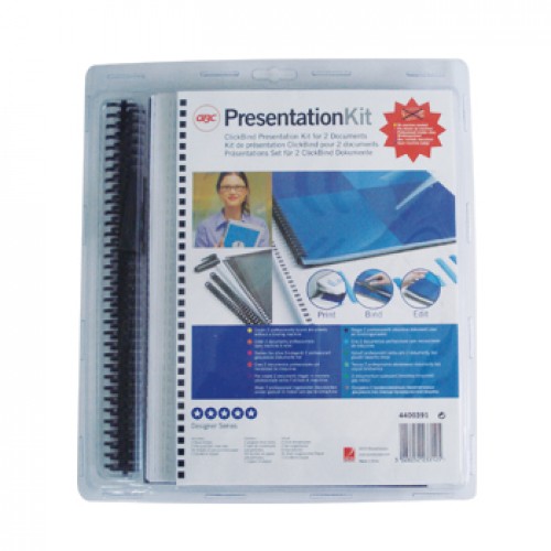 Kit Encadernação Argolas 08mm Preto com ClickBind