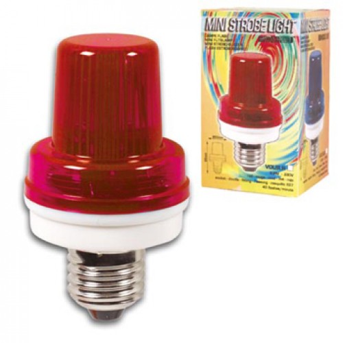 Mini Estroboscópio Casquilho E27 3,5W Vermelho