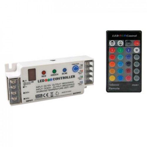 Controlador LED RGB com Controlo Remoto IR