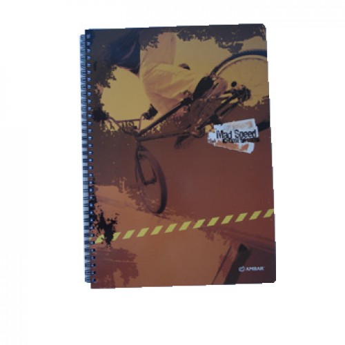 Caderno Espiral A5 Quadriculado Ambar Mad Speed 120Fls