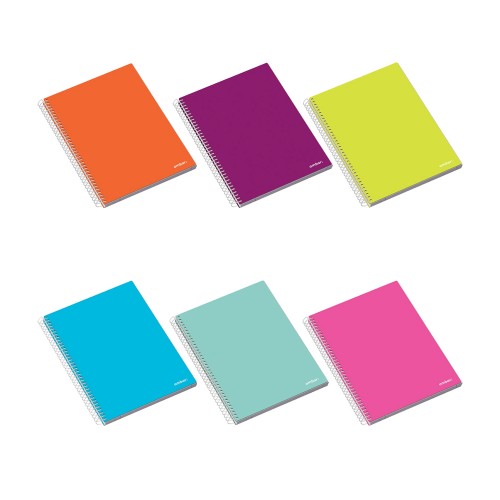 Caderno Espiral A5 Pautado Ambar School Sortido 100Fls 1un