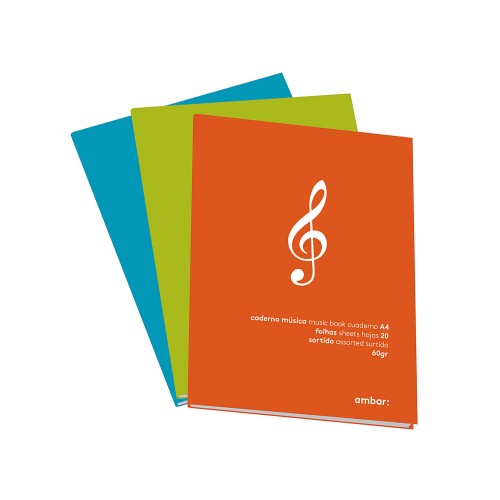 Caderno de Música A4 Ambar Sortido 20Fls