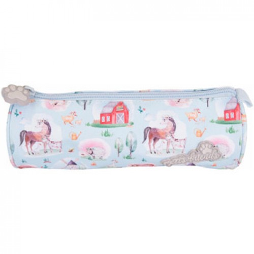Estojo Redondo Ambar Pets Friends Farm Azul