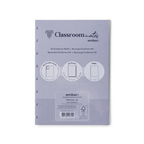 Recarga Caderno Inteligente Ambar EcoSmart A5 Liso 50Fls