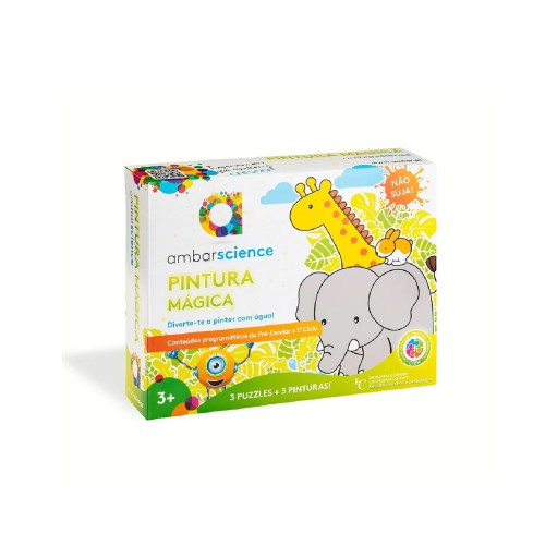 Pintura Mágica Elefante Girafa e Lebre Ambarscience
