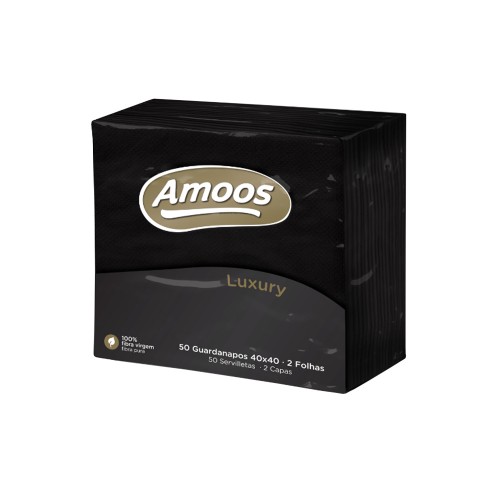 Guardanapos 40x40 2Fls Preto Amoos Luxury 50un