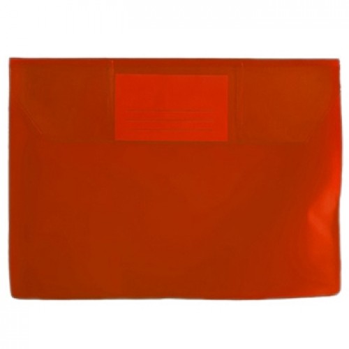 Bolsa Envelope A5 PVC Visor Transparente Vermelho 10un