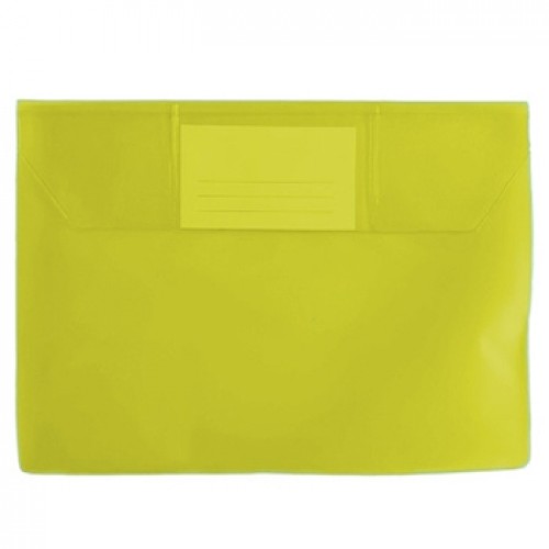 Bolsa Envelope A5 PVC Visor Transparente Amarelo 10un