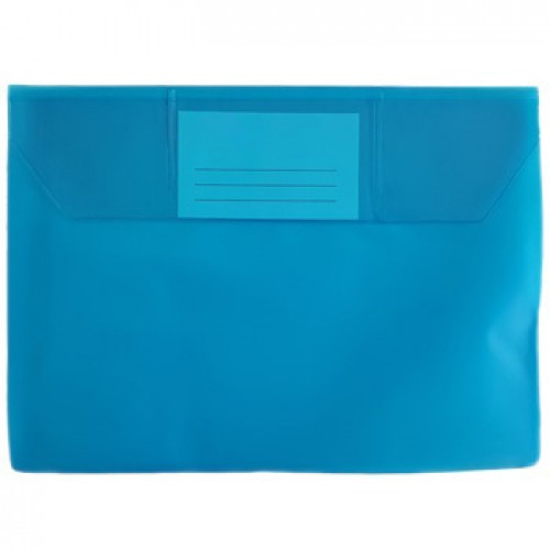 Bolsa Envelope A5 PVC Visor Transparente Azul 10un