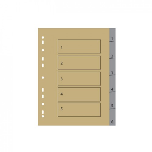 Separadores A4 Plástico Numerados (1 a 6) Roma 266 1un