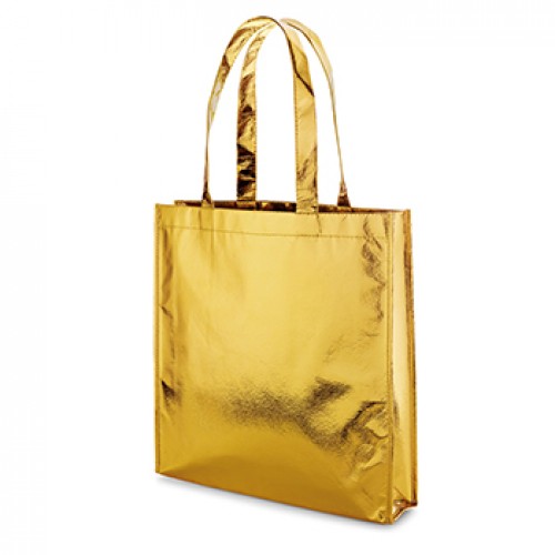 Saco de Compras Non-Woven Dourado Laminado