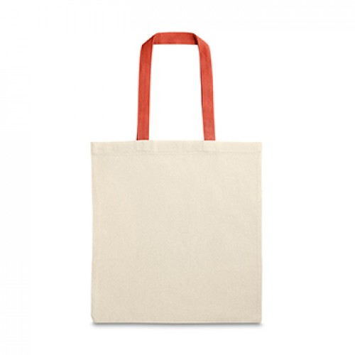 Saco de Compras 100% Algodão Alças em Vermelho Compridas