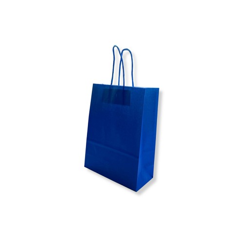 Saco 18x08x24cm Papel Azul Escuro c/Asas 100g 1un