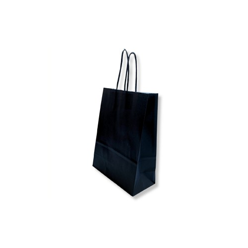 Saco 18x08x24cm Papel Preto c/Asas 100g 1un