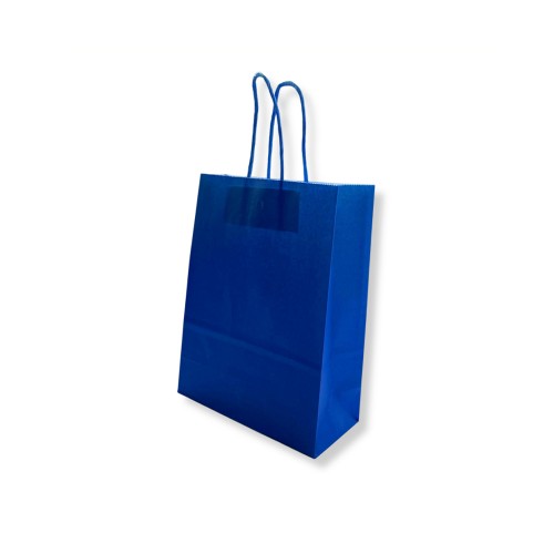 Saco 24x10x32cm Papel Azul Escuro c/Asas 100g 1un
