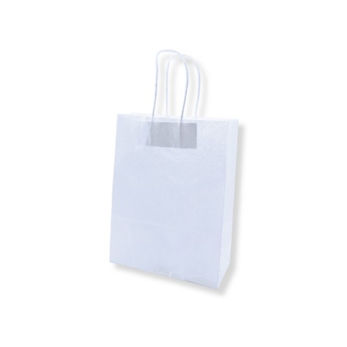 Saco 24x10x32cm Papel Branco c/Asas 100g 1un