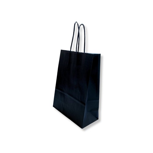 Saco 24x10x32cm Papel Preto c/Asas 100g 1un