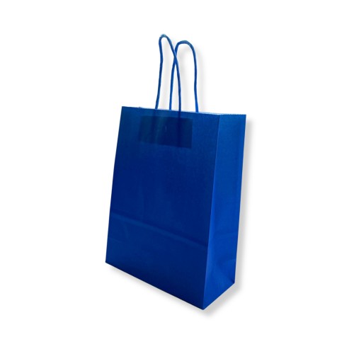 Saco 32x14x40cm Papel Azul Escuro c/Asas 100g 1un