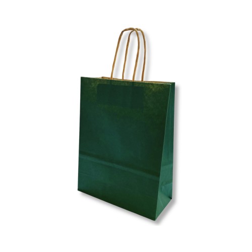 Saco 32x14x40cm Papel Verde Escuro c/Asas 100gr 1un