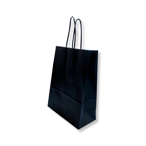 Saco 32x14x40cm Papel Preto c/Asas 100gr 1un