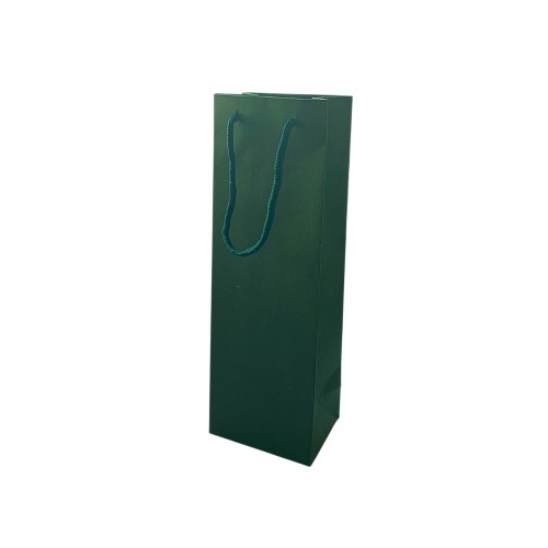 Saco 1 Garrafa 210g 12x09x36cm c/Asas Cordão Papel Verde 1un