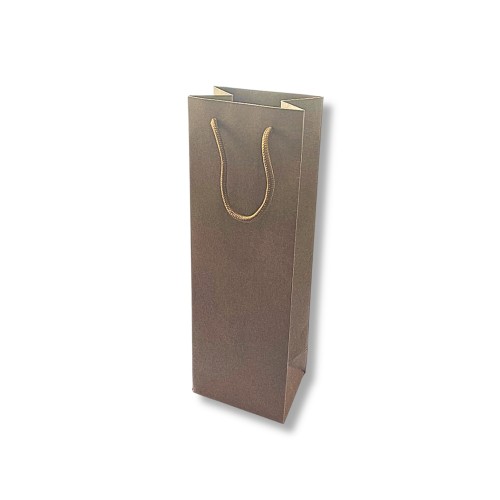 Saco 1 Garrafa 210g 12x09x36cm c/Asas Cordão Papel Kraft 1un