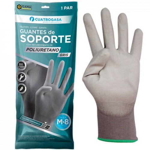 Luvas Poliuretano Tamanho 7 (S) Cinzentas