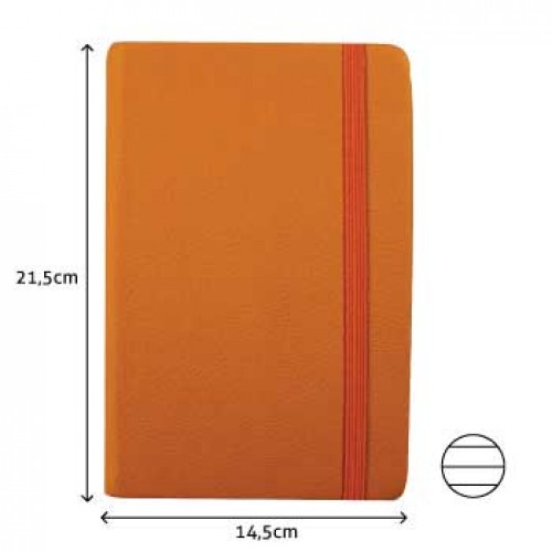 Bloco Notas Pautado 21,5x14,5cm Semi Pele Amarelo 116Fls