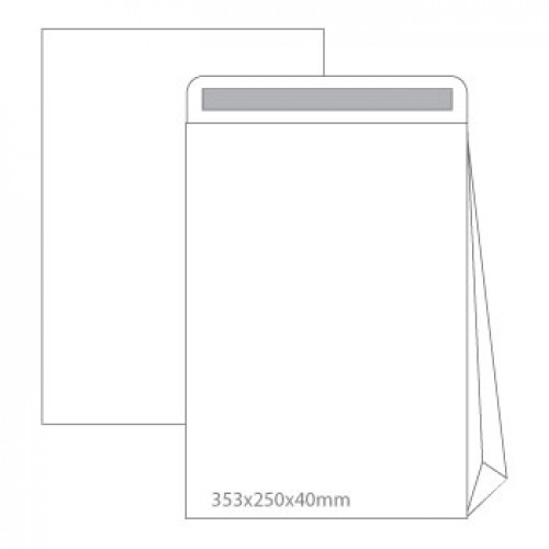 Envelopes Saco 250x353mm B4 Branco 090g C/Fole 40mm 500un