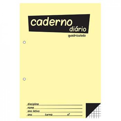 Caderno Diário B5 25x17,6cm Quadriculado 60g 40Fls 1un