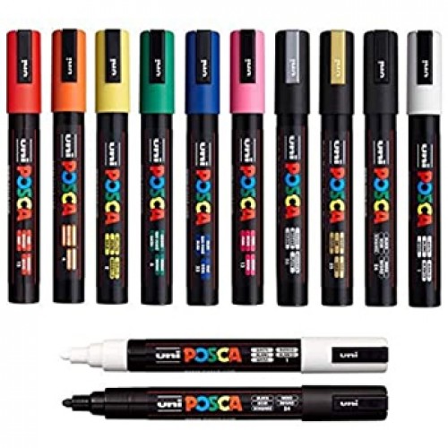 Marcador Uniball Posca PC-1M 0,7mm 12 Cores 12un