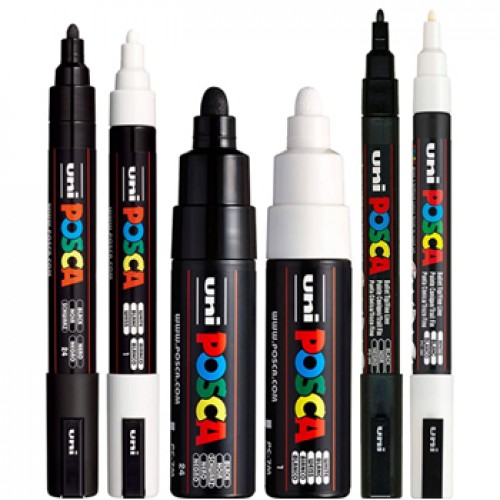 Conjunto Marcadores Sortidos Uniball Posca 2 Cores 6un
